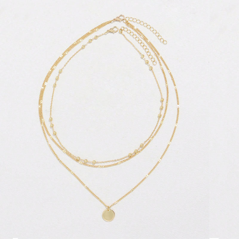 Women's Round Simple Clavicle Chain Neck Ornament Necklaces