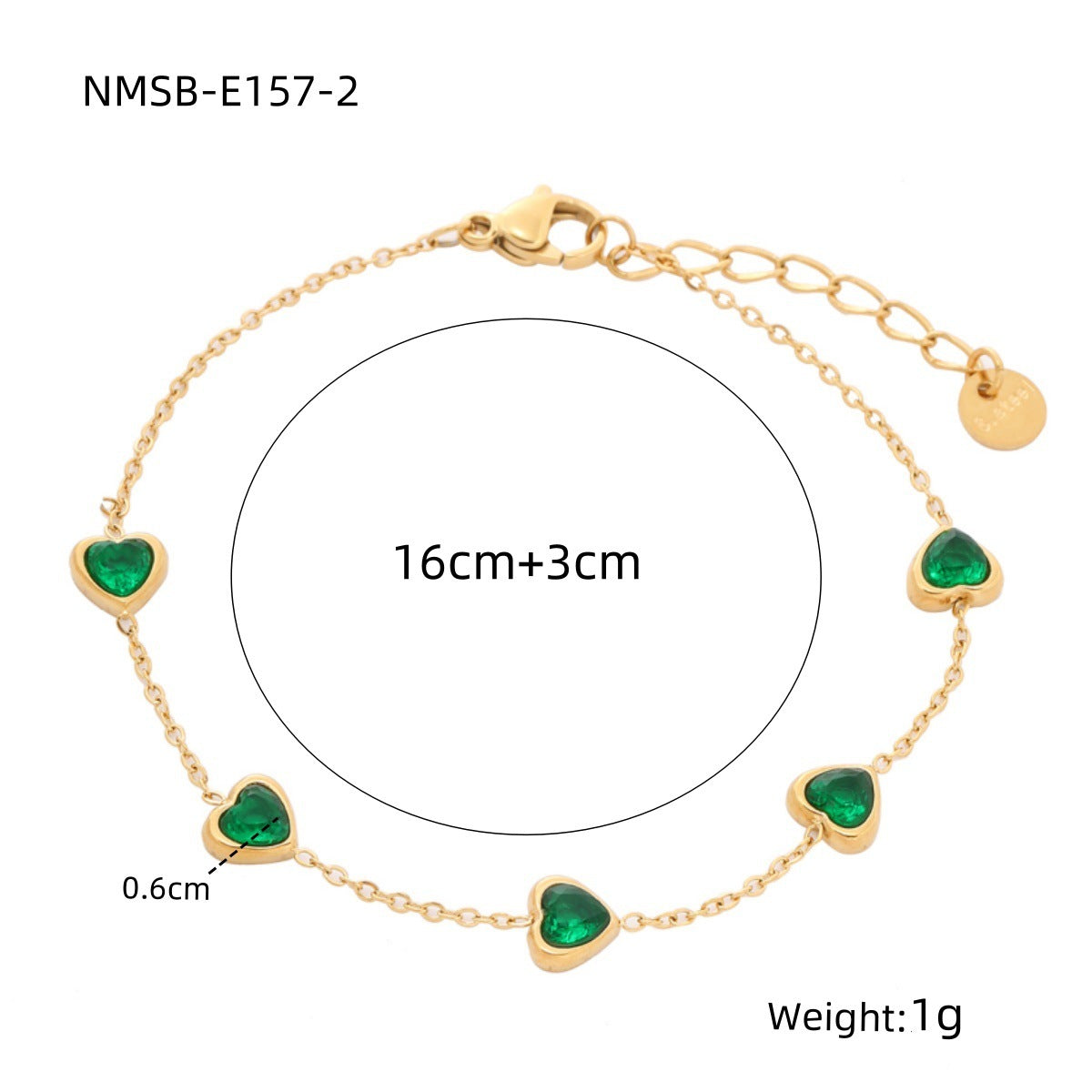 Women's Loving Heart Zircon Stainless Steel Design Bracelets