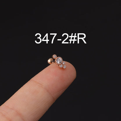 Inlaid Zircon Twist Ball Ear Bone Korean Style Personalized Earrings