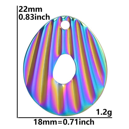 Colorful Vacuum Plating Stainless Steel Geometric Spacer Pendants