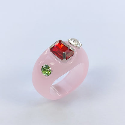 Korean Design Candy Color Gemstone Retro Diamonds Rings