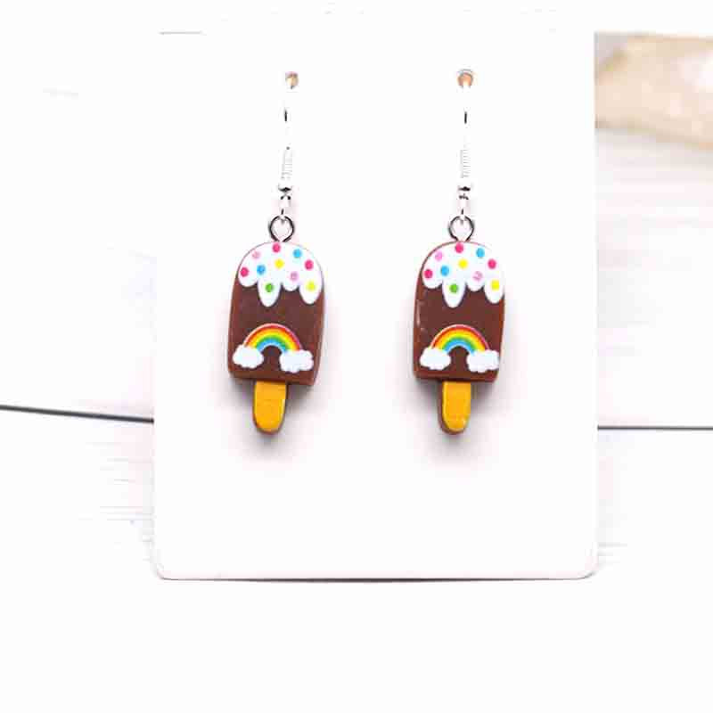 Ice Cream Candy Drink Resin Homemade Earrings