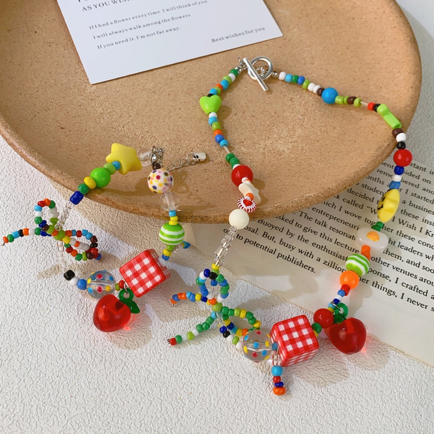 Apple Beaded Small Fresh Candy Personality Necklaces