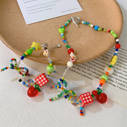 Apple Beaded Small Fresh Candy Personality Necklaces