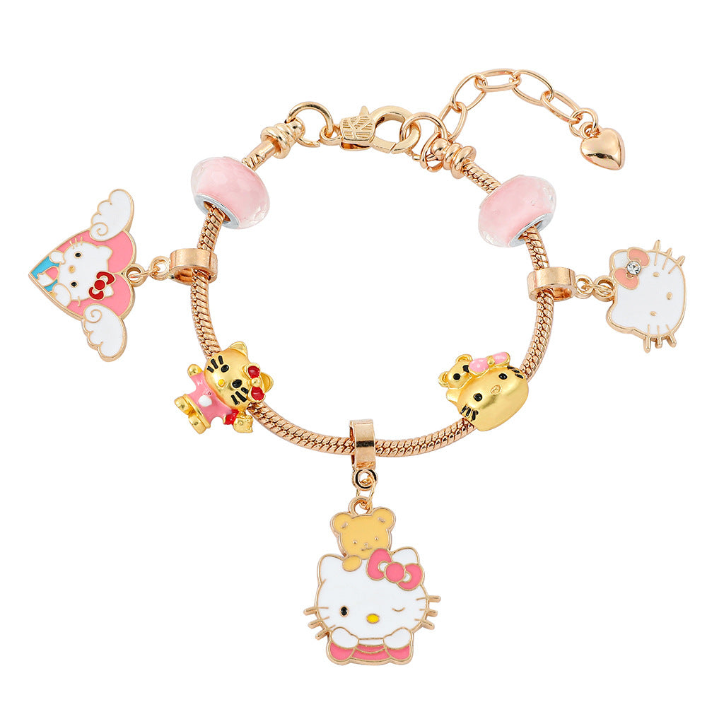 Anime Hello Kitty Clow Beaded Ornament Bracelets