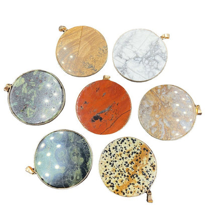 Crystal Round Aventurine Turquoise Wafer Graceful Pendants