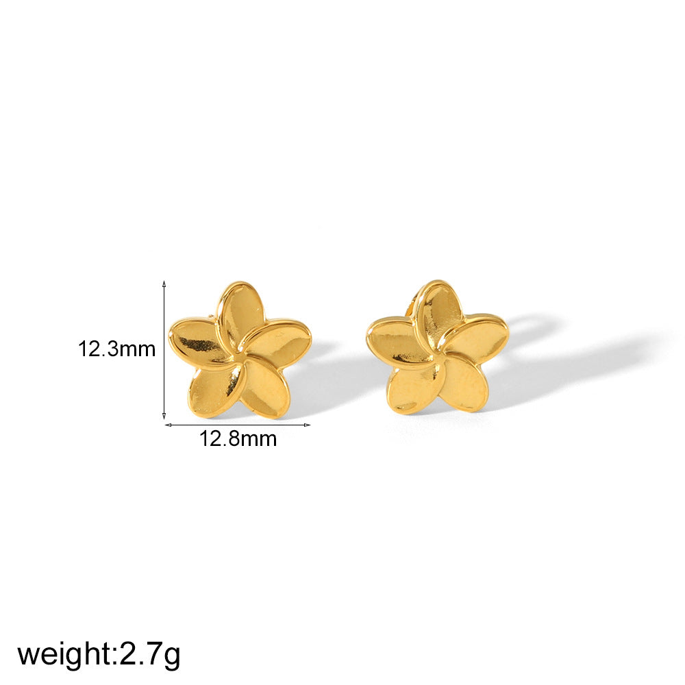 Gold Flower Female Niche Exaggerated Stainless Earrings