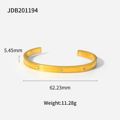 Women's Titanium Steel Fashion Stainless Zircon Inlaid Bracelets