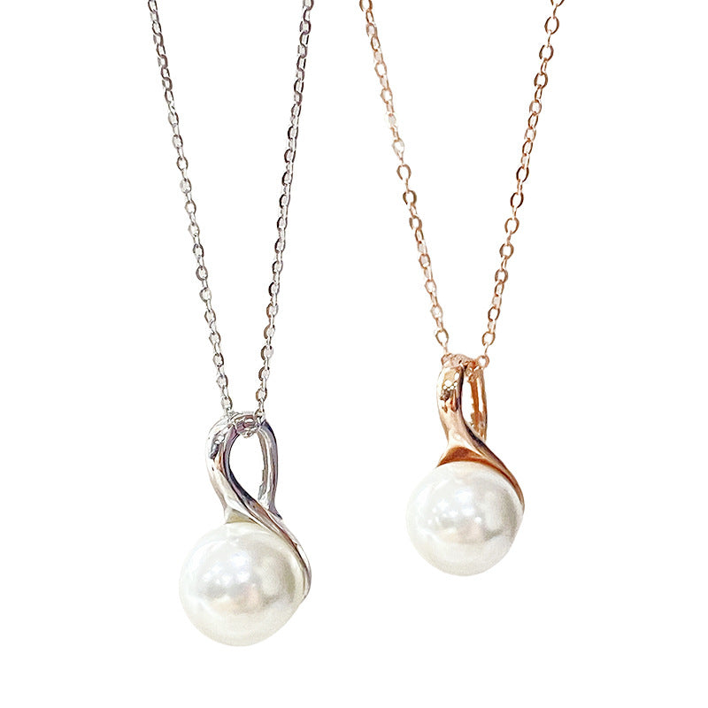 Women's Eardrop Frame Ornament Sier Pearl Head Female Necklaces