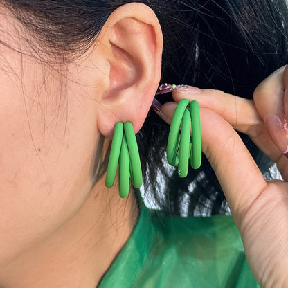 Fresh Shaped Handmade Spray Paint Creative Earrings