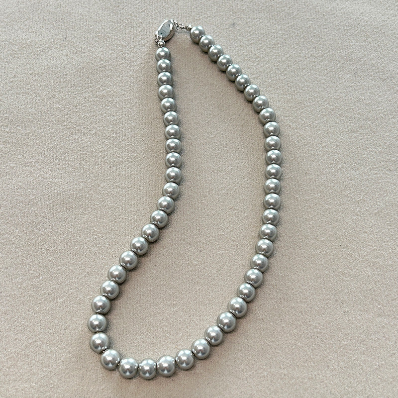 Imitation Polo Pearl Light Luxury Minority Advanced Gray Necklaces