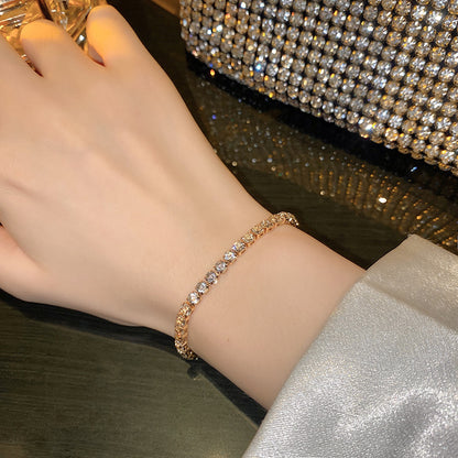 Light Luxury Super Flash Water Drop Zircon Geometric Pull-out Bracelets