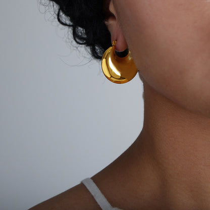 Exaggerated Glossy Temperament Family Niche Metal Earrings