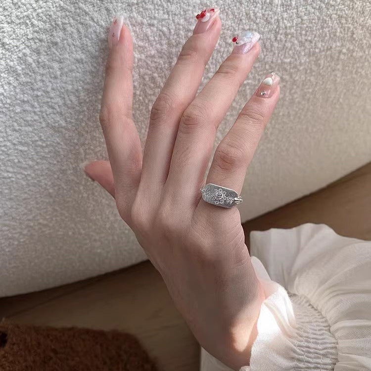Women's Can Shield Handmade Brushed French Retro Apollo Rings