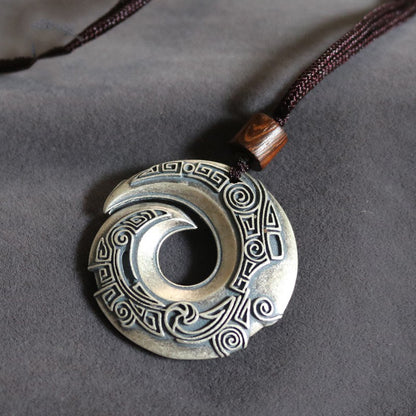 Men's Luck Comes Twist Ancient Style Peace Pendants