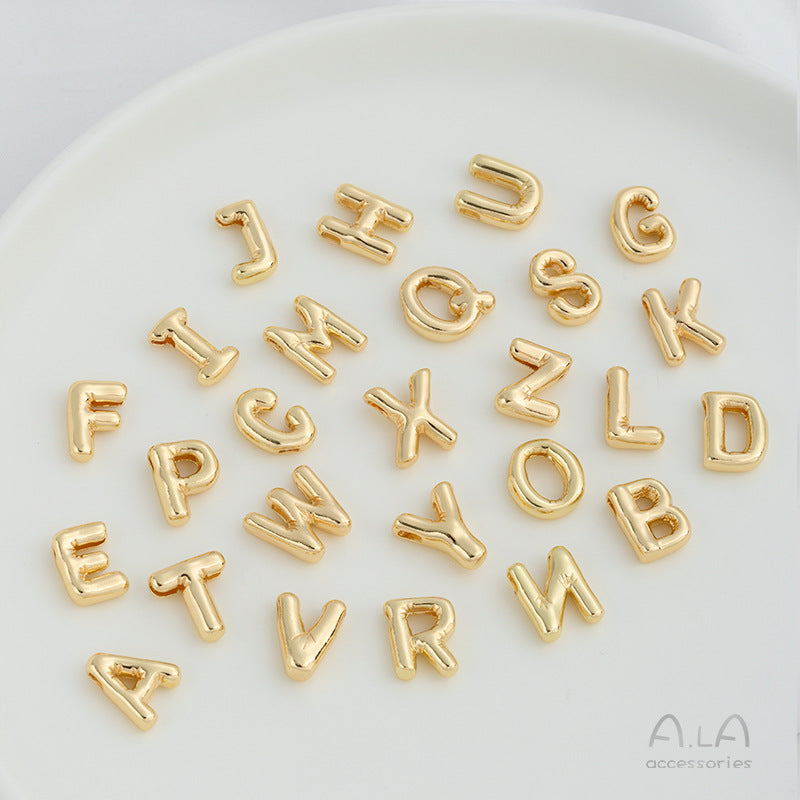 Gold Color Protection Letter Strings Hole Rings