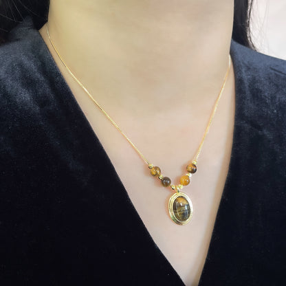 Natural Tiger Eye Niche Artistic Retro Necklaces