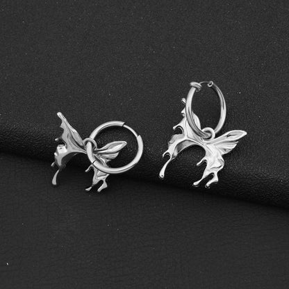 Elegant Butterfly Ear Stainless Steel Accessories Rings