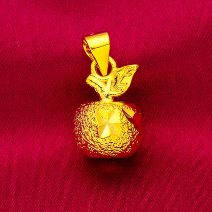 Women's Vietnam Placer Gold Love Abacus Small Peach Heart Pendants