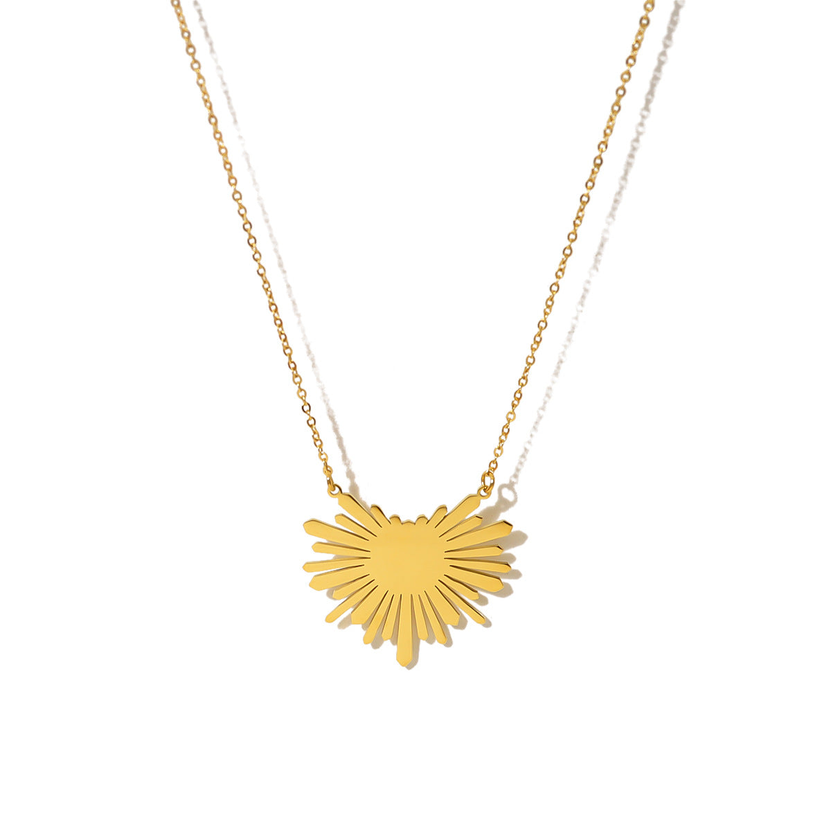 Sunflower Series Suit Gold Titanium Steel Choker Necklaces