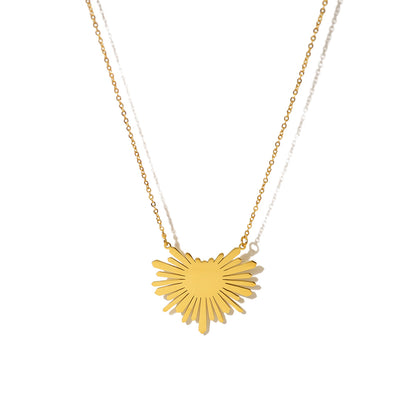 Sunflower Series Suit Gold Titanium Steel Choker Necklaces
