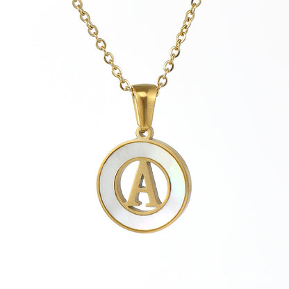 Hollow Titanium Steel Metal English Letter Female Necklaces