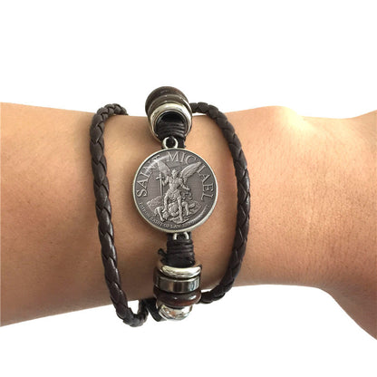 Women's & Men's Time Stone Leather Carrying Strap Hand-woven Bracelets