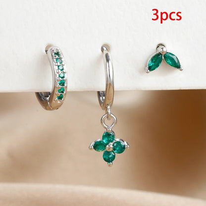 Flowers Ear Hook Eardrops Geometric High-grade Rings