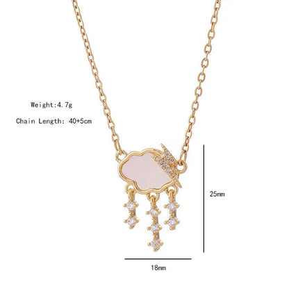 Light Luxury Design Lightning Cloud Raindrop Necklaces