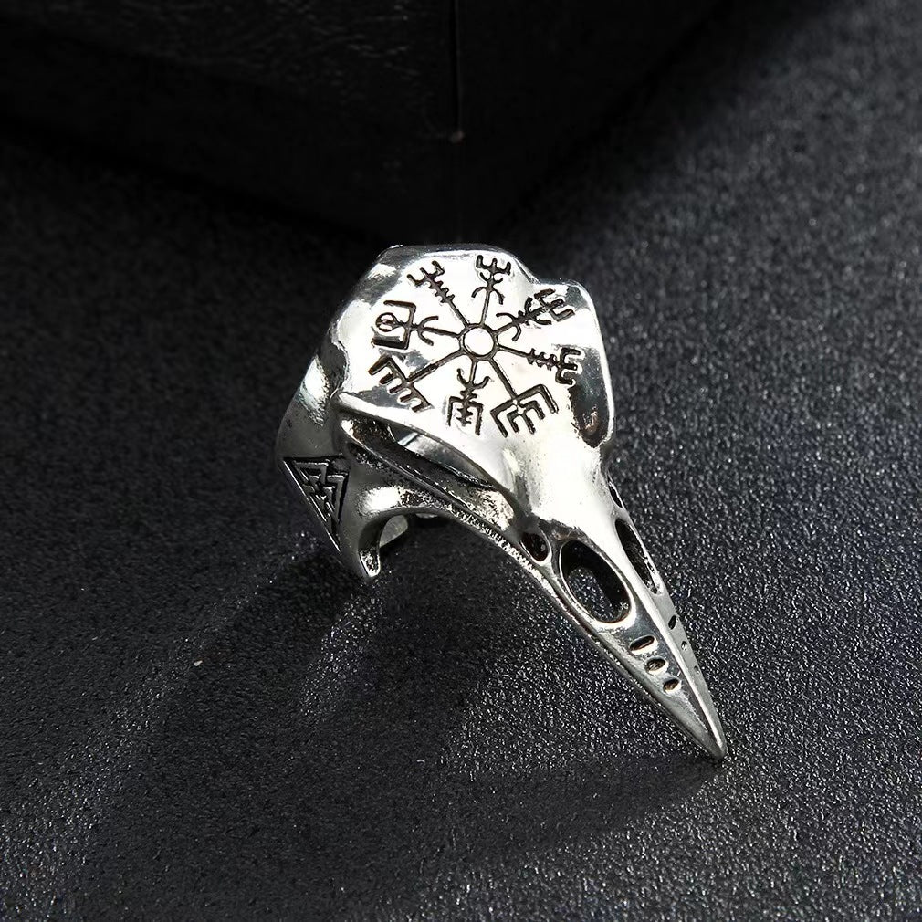 Men's Retro Vikings Bird Skull Trendy Hip Rings