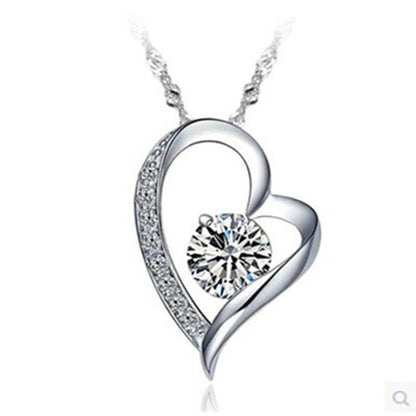 Sterling Sier Heart-shaped Female Korean Jewelry Necklaces