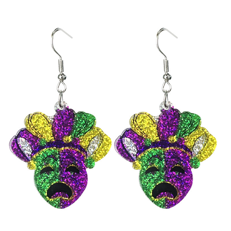 Carnival Shiny Acrylic Simple Party Parade Earrings