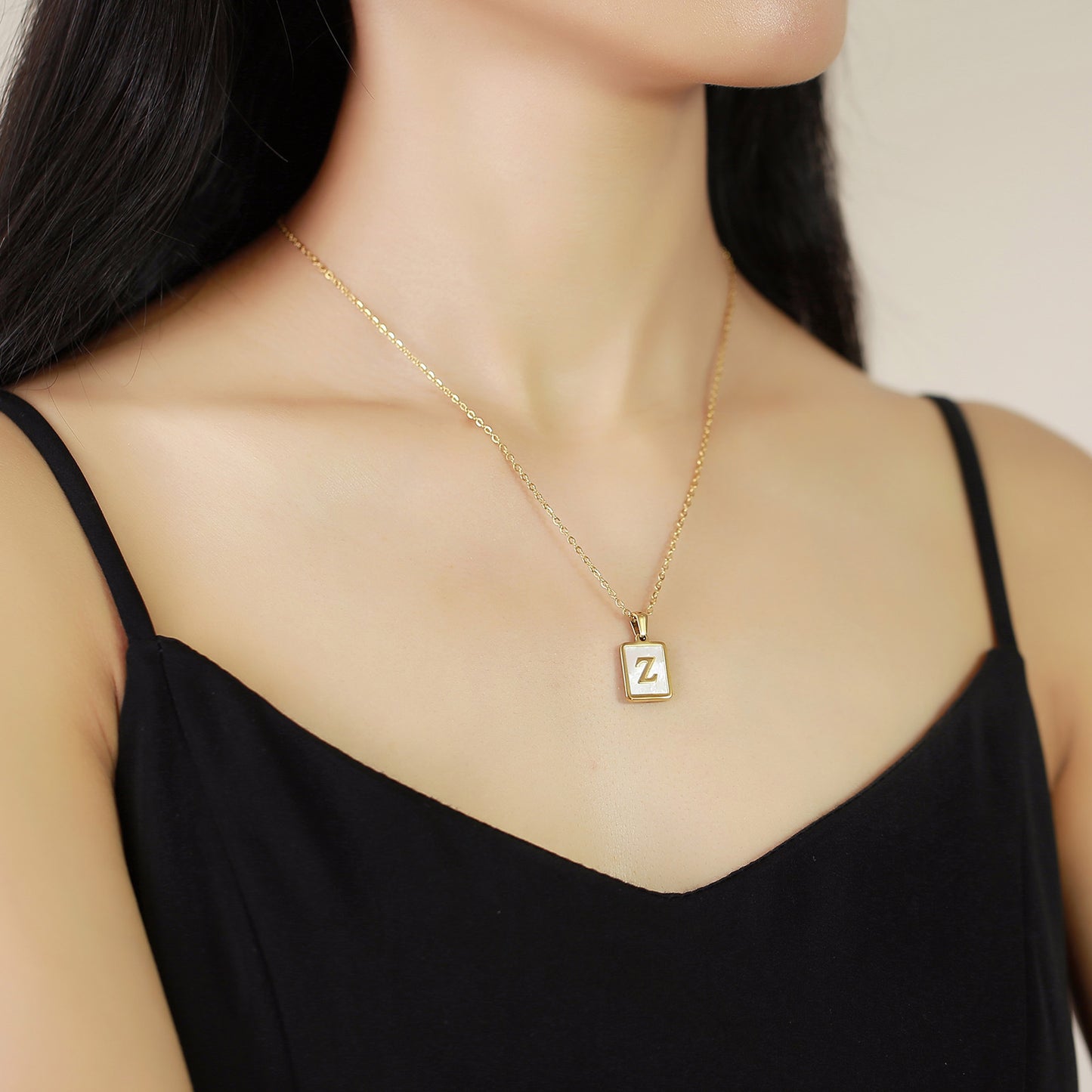 Square Letter Female English Clavicle Chain Pendants