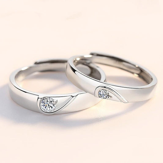 Women's & Men's Couple Pair Korean Style Simple Open Rings