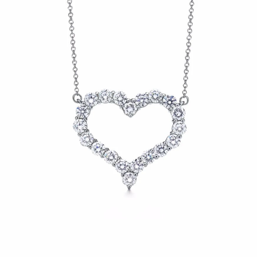 Heart Simple Elegant Romantic Beautiful Shiny Full Diamond Necklaces