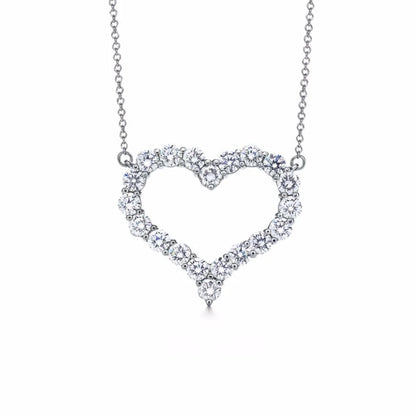 Heart Simple Elegant Romantic Beautiful Shiny Full Diamond Necklaces