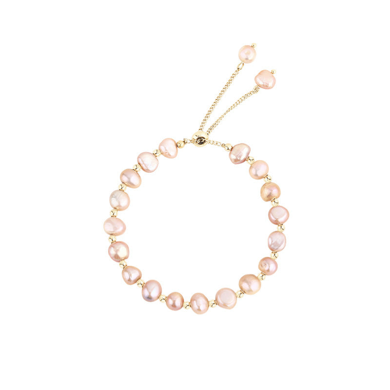 Women's Irregular Freshwater Imitation Pearl Pull-out Adjustable Light Bracelets