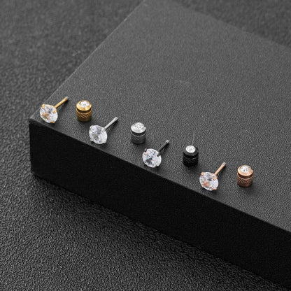 Titanium Steel Fashion Zircon Stainless Ear Bone Nail Simple Earrings