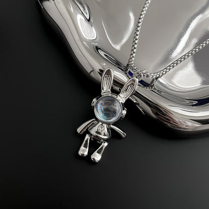 Women's & Men's Colorful Fantasy Mechanical Rabbit Titanium Steel Necklaces