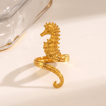 Women's Fashion Popular Ocean Element Seahorse For Rings