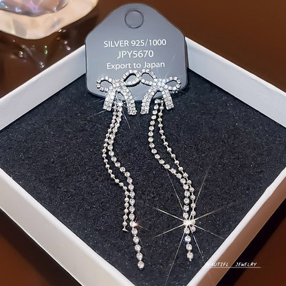 Women's Zircon Tassel High-grade Light Luxury Delicate Earrings