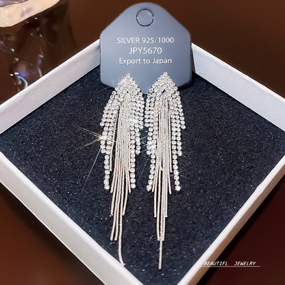 Women's Zircon Tassel High-grade Light Luxury Delicate Earrings