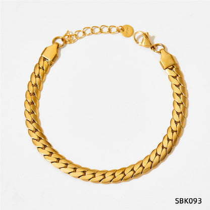 Women's Steel Exaggerated Design Wheat Chain Stitching Bracelets