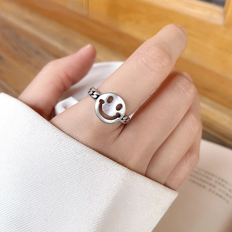 Niche Smiley Face Ornament Minimalist Design Rings