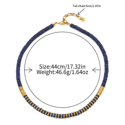 Women's Natural Lapis Lazuli Sweater Chain Freshwater Pearl Necklaces