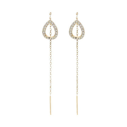 Fashion Temperamental Personalized Water Drops Tassel Long Earrings