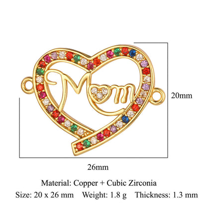 Heart Family Three Copper Zircon Ornament Pendants