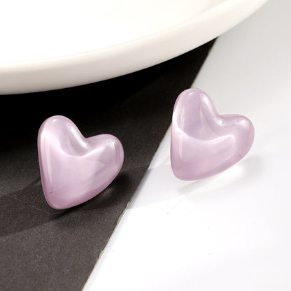 Women's Exquisite Love Heart Simple High-grade Ear Earrings