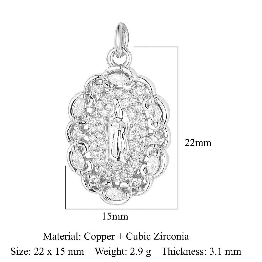 Virgin Angel Copper Zircon Cross Ornament Pendants