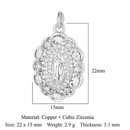 Virgin Angel Copper Zircon Cross Ornament Pendants